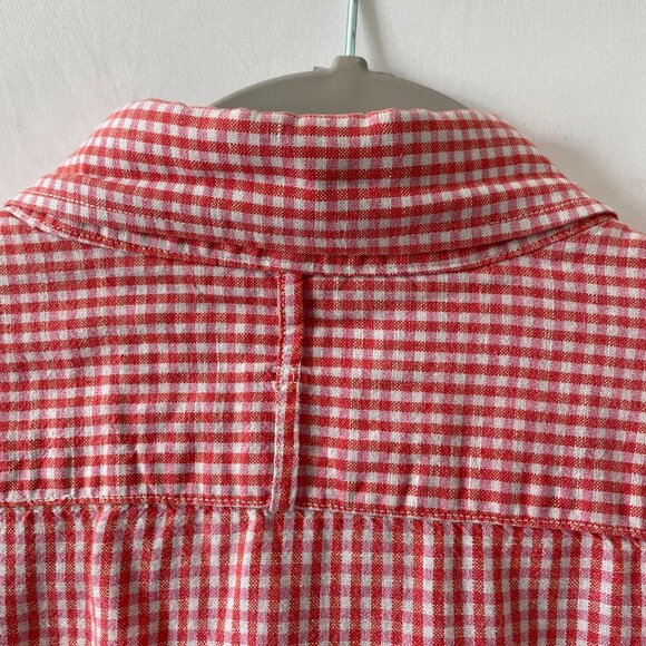 Banana Republic Mens Red White Check Slim Fit Button Down Collared Shirt Size XL - Picture 9 of 12